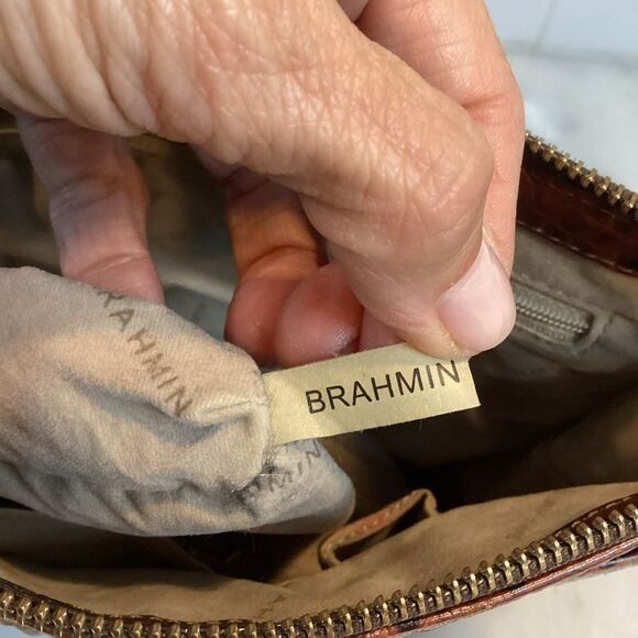 Brahmin Remy Pecan Croc Embossed Crossbody Bag - Picture 13 of 13